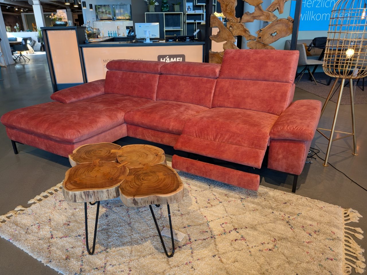 Ecksofa Stoff mit Relaxfunktion im Abverkauf
