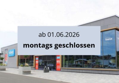 Öffnungszeiten HÄMEL ab Juni 2026