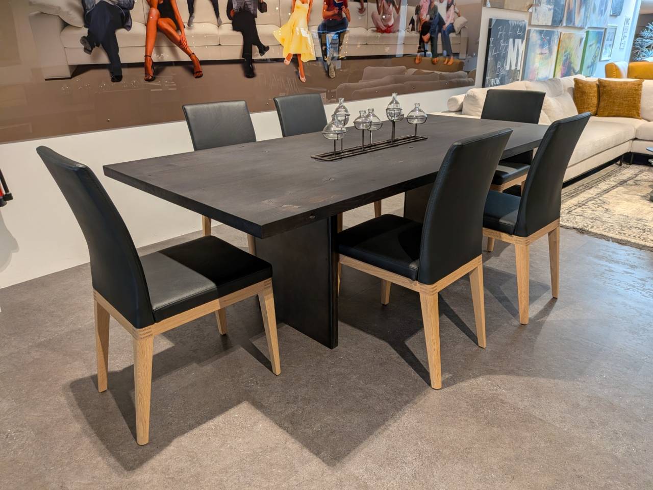 Stühle Leder schwarz 6x Ausstellungsstücke