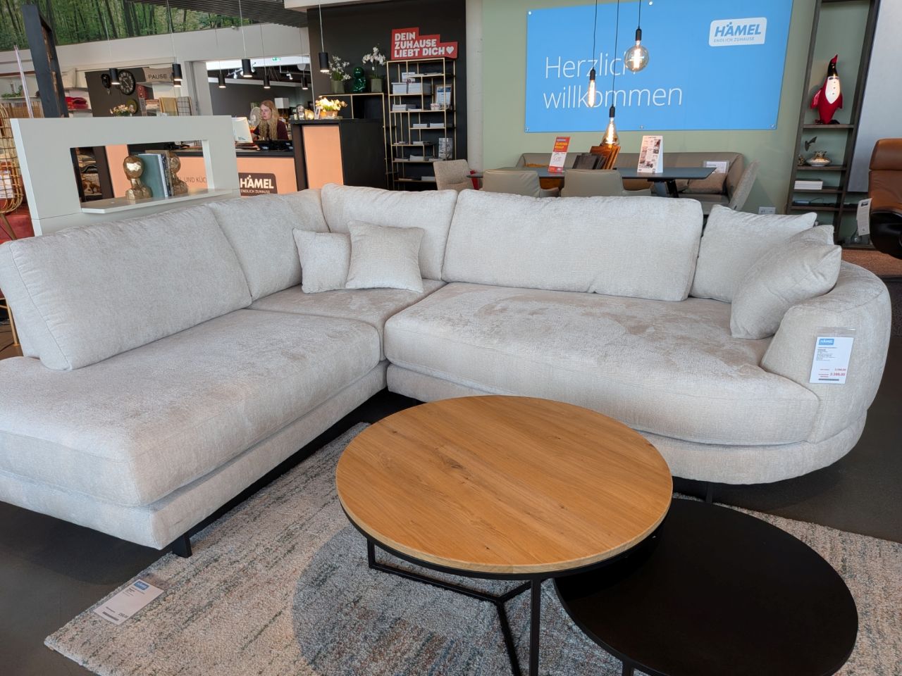 Sofa rundes Design Stoff reduziert